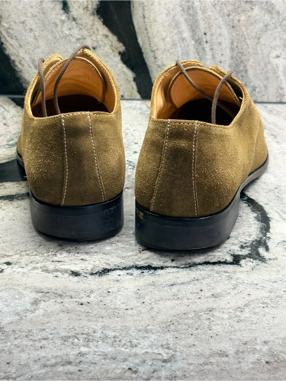 Saks Fifth Avenue Made in Italy Olive Green Suede Derby Shoes Men’s US 9.5